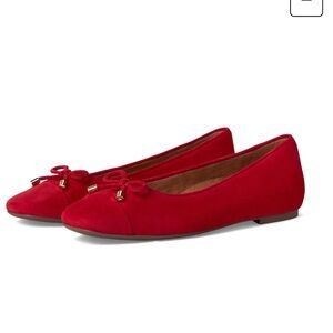 ♥️ Vionic Klara Brand New Red Flats with Sweet Bow Accent Size 10